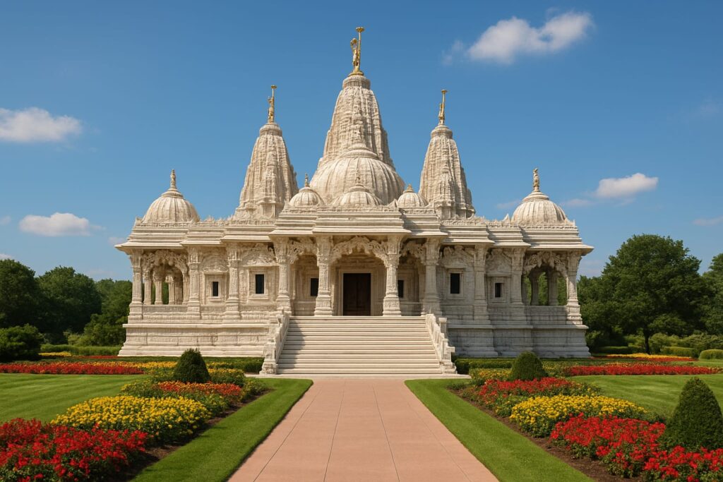 Palm Paradise farmhouse plots temple for spiritual living, meditation, and peaceful community lifestyle