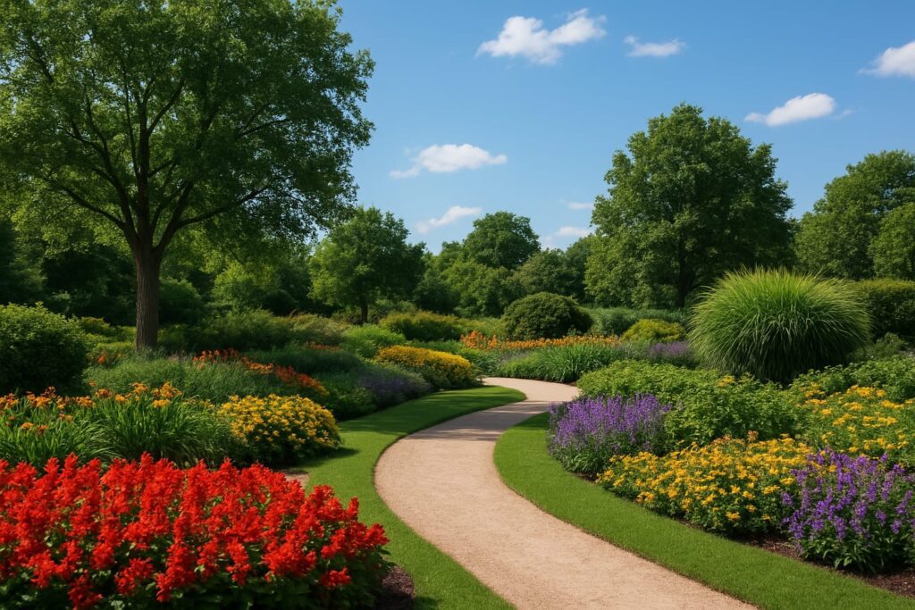 Palm Paradise farmhouse plots with landscaped garden for relaxation, greenery, and natural lifestyle